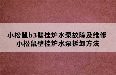 小松鼠b3壁挂炉水泵故障及维修 小松鼠壁挂炉水泵拆卸方法